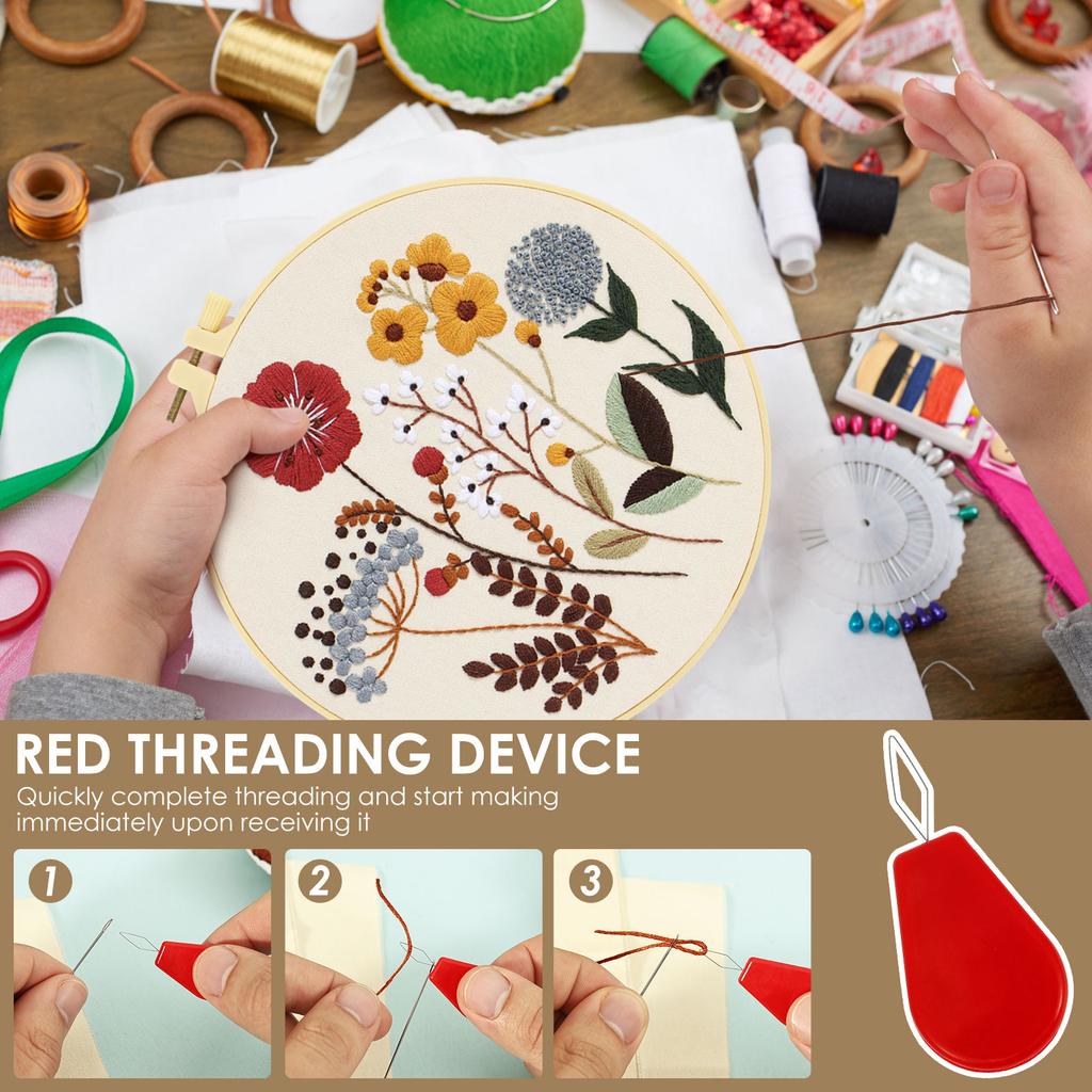 Embroidery Starter Kit Classic Embroidery Stitches Practice DIY Needlework Craft for Adult Beginner Embroidery Bag Stitches Kit