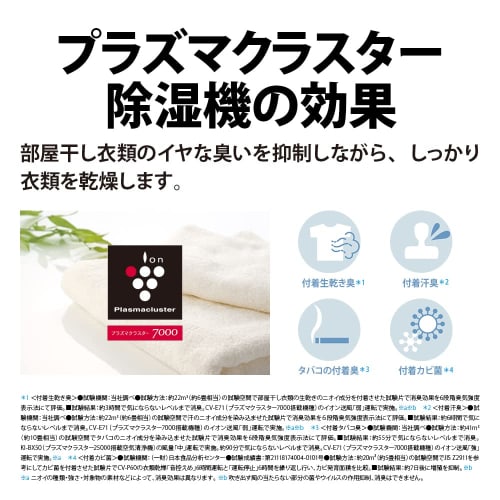 Sharp Clothes Drying Dehumidifier CV-P60-W 5.6L/day Plasmacluster 7000 Dehumidifying well even in winter Desiccant method Low & compact