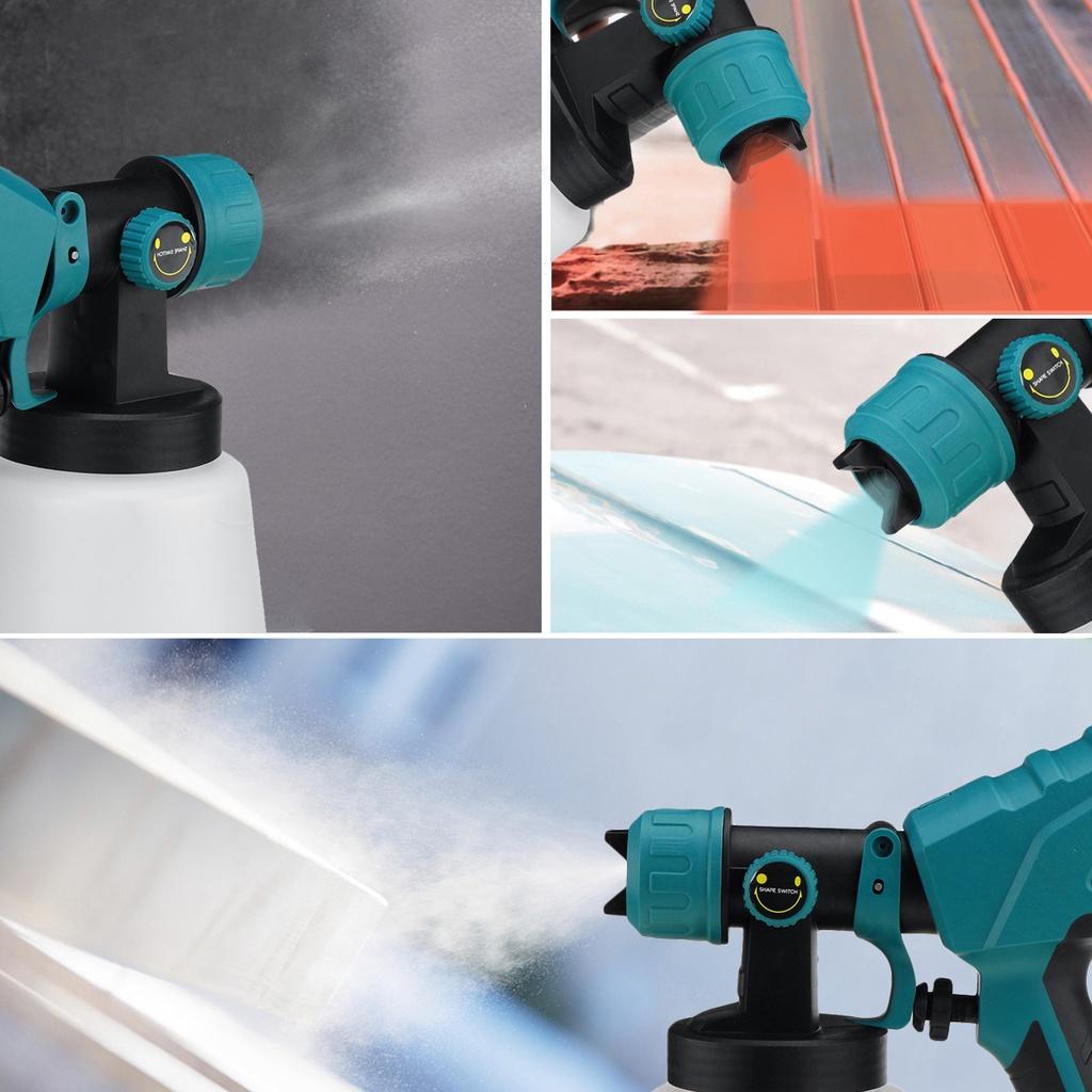 600W 1000ML Pistol de pulverizare electric fără fir, pulverizator de vopsea de uz casnic, 3 dimensiuni de duze, sculă electrică