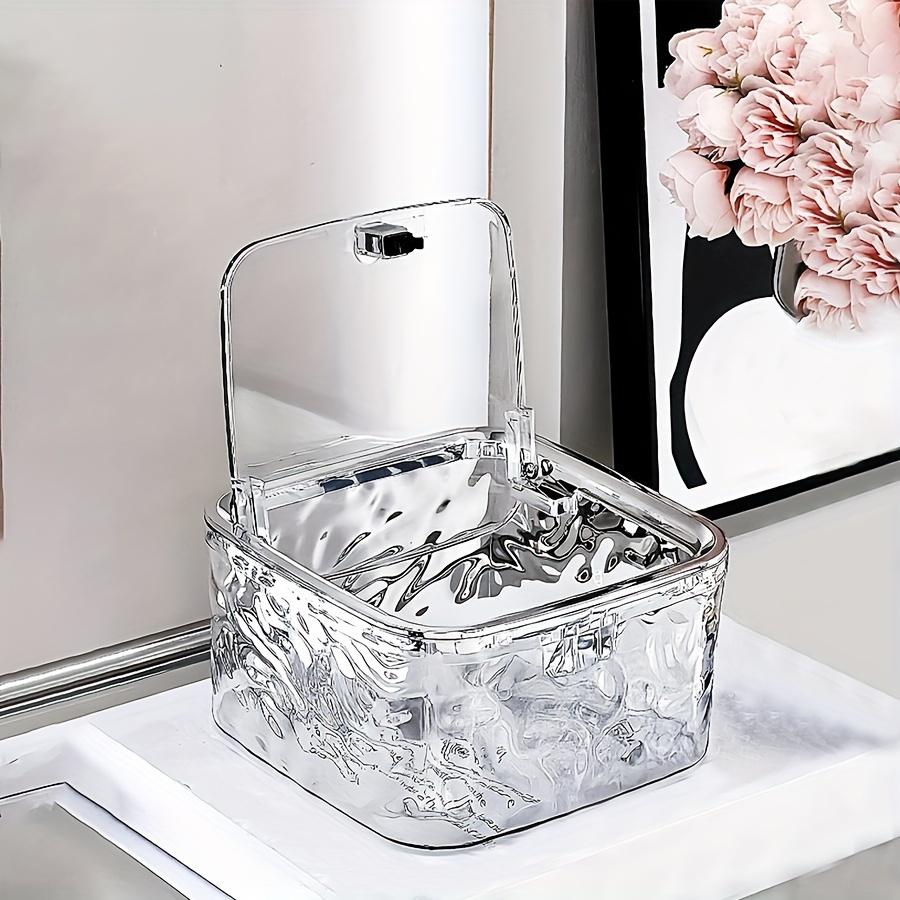 Transparente Acryl Aufbewahrungsbox für Haaraccessoires mit Deckel Wasserdichte Aufbewahrungsbox für Haargummis, Wattestäbchen und Haarnadeln - Multifunktioneller Badezimmerbehälter