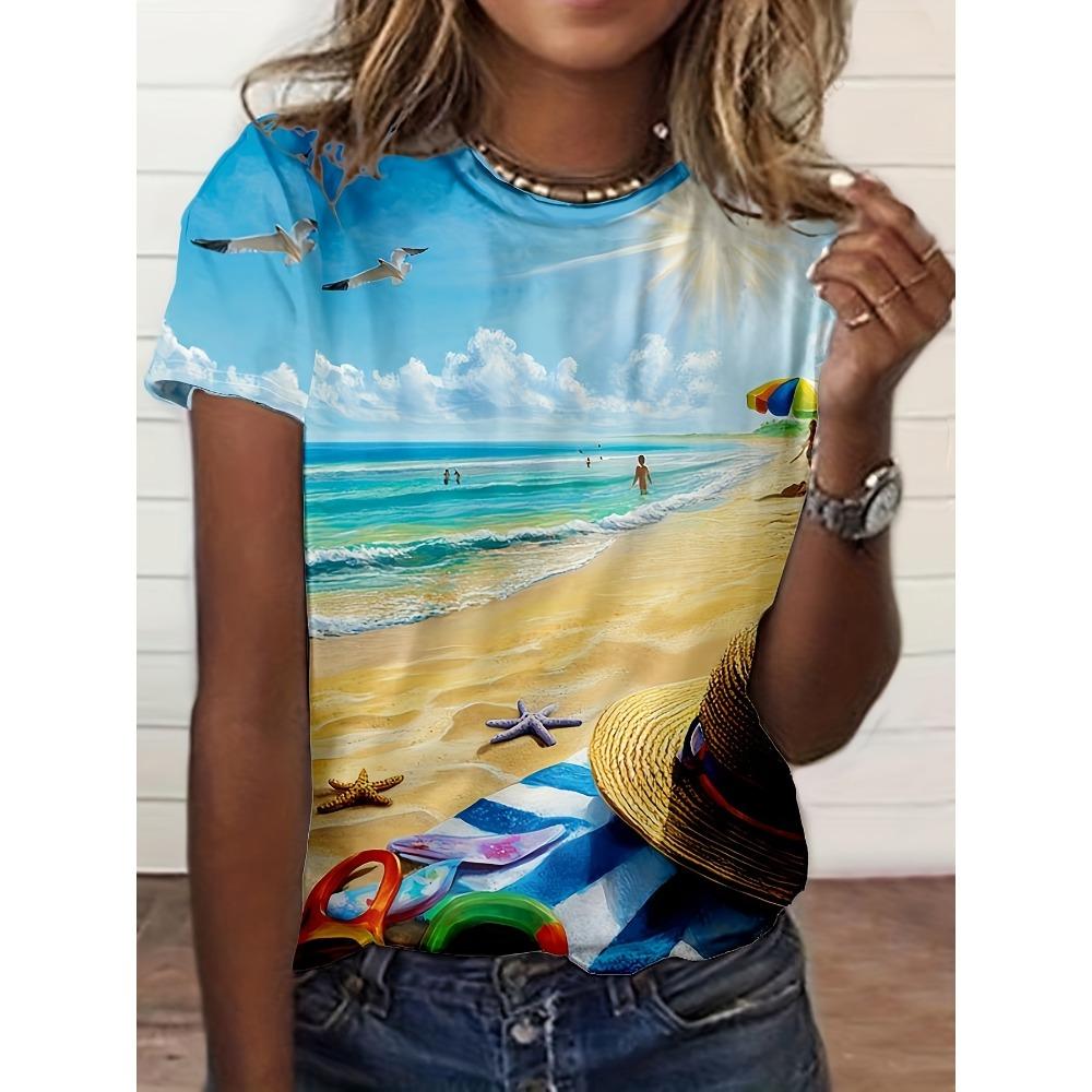 Summer Fashionable Personalized Pattern Cherry 3D T-shirt Soft Comfortable Vintage Loose Creative Women's Round Neck Short Sleeved T-shirt