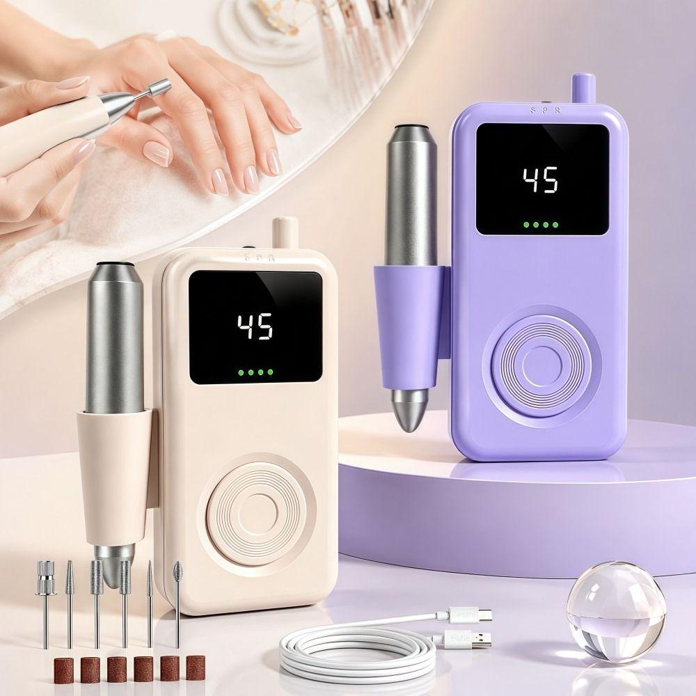 Lime à Ongles Électrique à Affichage LED Broyeur à Ongles Rechargeable Outils pour Ongles
