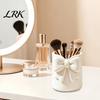 Organized Makeup Tool Storage Box with Bow Decor, 3D Printed Multifunctional Organizer, Stationery And Cosmetic Holder Durable Plastic Case