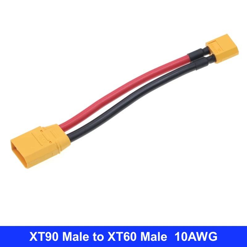XT90 To XT60 Adapter Cable Electric Adjustable Battery Charger Male and Female Plug 10cm Silicone Wire 10AWG