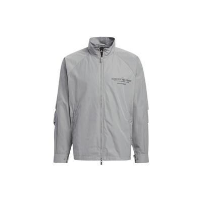 Woven Jacket With Letter Print And Stand Collar Men Jackets Grey HZ7058