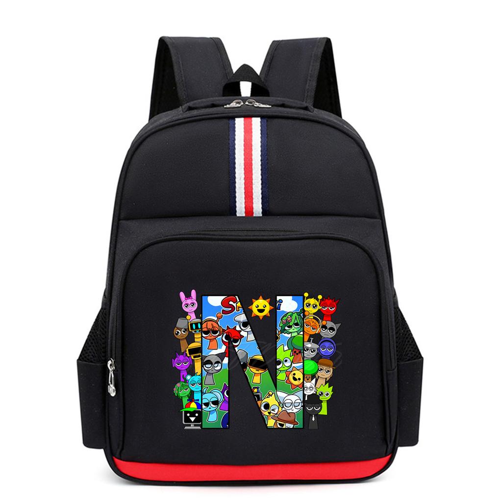 New School Style Primary School Students Large-capacity Schoolbag, Letter Printing Cartoon Trend Children's Versatile Backpack