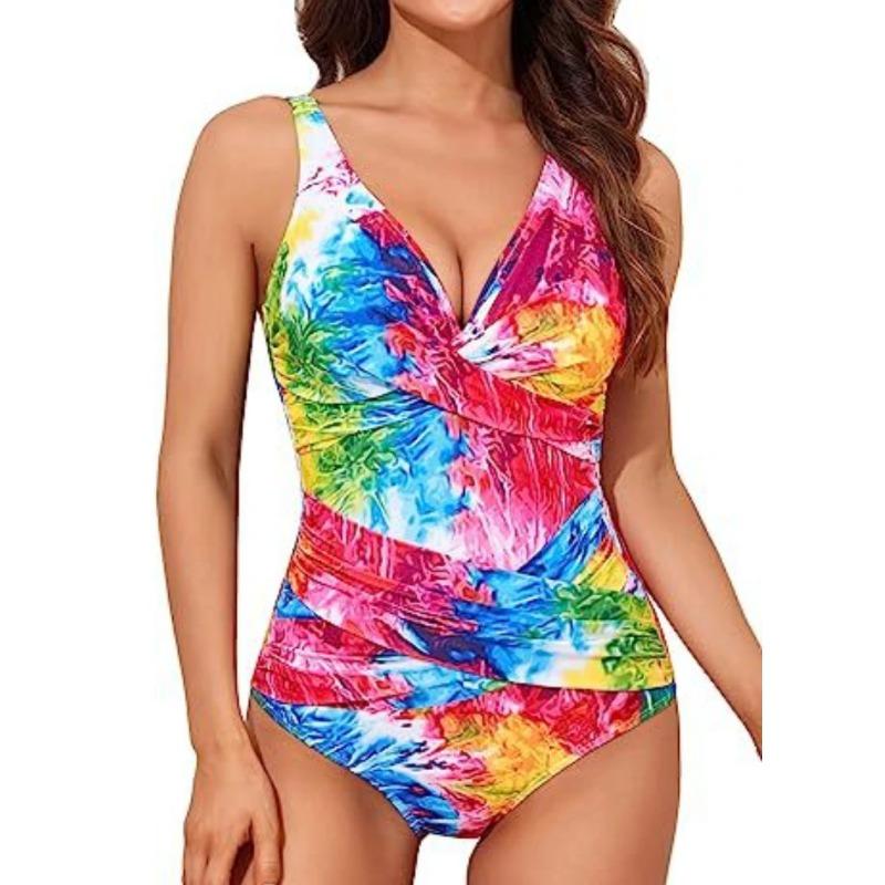Vintage One Piece Swimsuit Sexy Printed Swimming Suit for Women Summer Monokini Swimwear Bathing Suits Boho Ladies Swimsuits