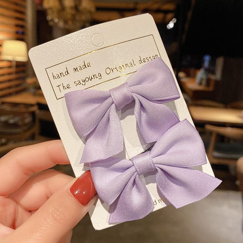 Korean Style Sweet Bow Hair Clips for Little Girls - Pair