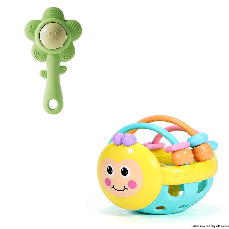 Bee Soft Teether & Hand Rattle Toy for Babies 0-1 Year | Early Education Puzzle & Hand Grip Ball