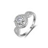Luxury 925 Silver Classic Ring for Women Women's Twist Arm Fashion 1.2ct Diamond Ring Imitation Diamond Women's Ring