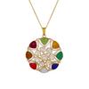 Moissanite Gold Plated Pendant, Indian Kundan Pendant 925 Sterling Silver Handmade Jewelry Women Polki Jewelry