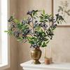 Green Leaves Artificial Blueberry Fruit Faux Good Luck Fruits Plastic Artificial Foam Berries Branch Realistic Luxury