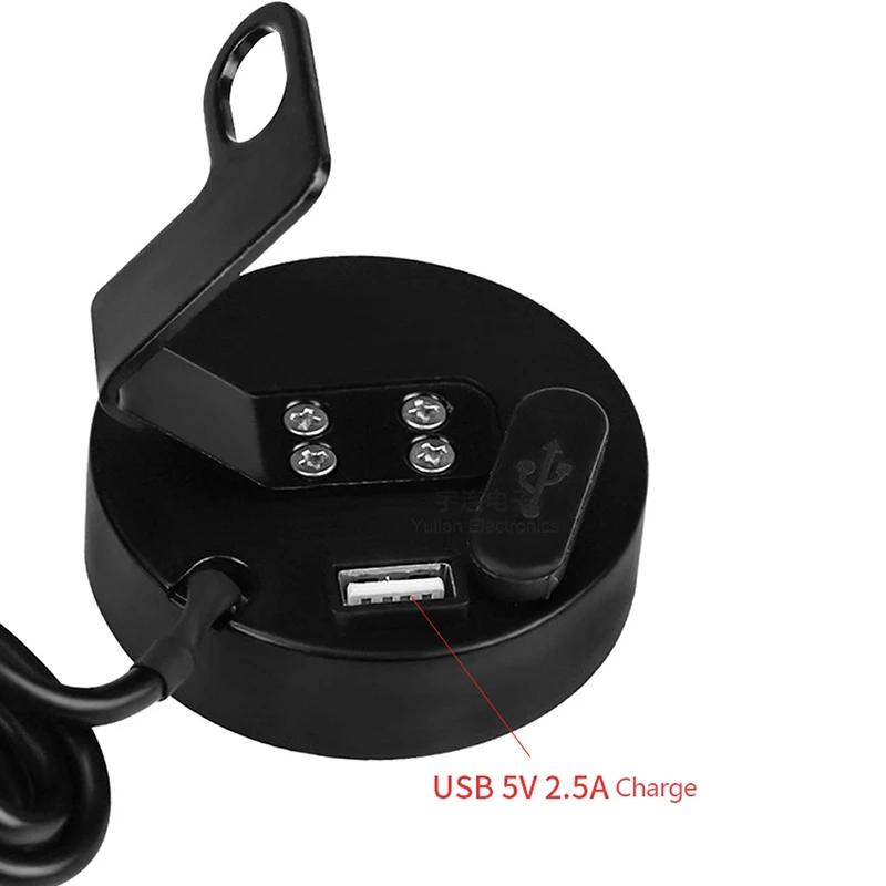 NEW 5-In-1 Waterproof Motorcycle Modified Water Temperature Meter Time Voltmeter 12V Chronometer USB Mobile Phone Charging