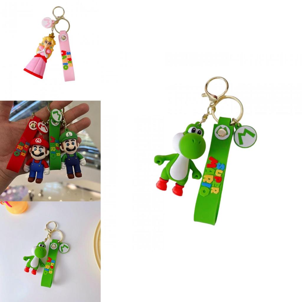 Princess Peach Keychain Super Mario Bros Nintendo Pendant Bag Charm