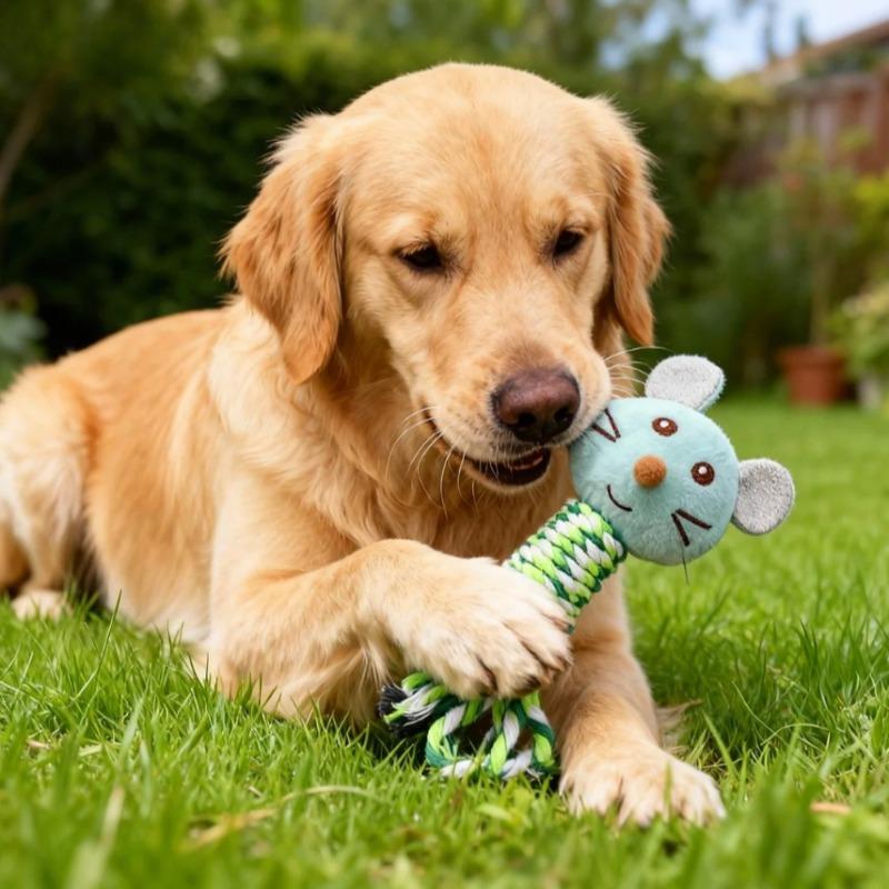 1pc Interactive Tug Rope, Chew Resistant for Puppies & Small Dogs, Durable Cotton, Supports Dental Health, Fun Training