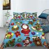 Christmas Series Quilt Cover Pillowcase Three-Piece Set Children'S Gift Digital Printing Polyester