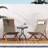 Bistro Coffee Table Outdoor Tempered Glass Top Table Garden Round Dining Table - 60cm Diameter