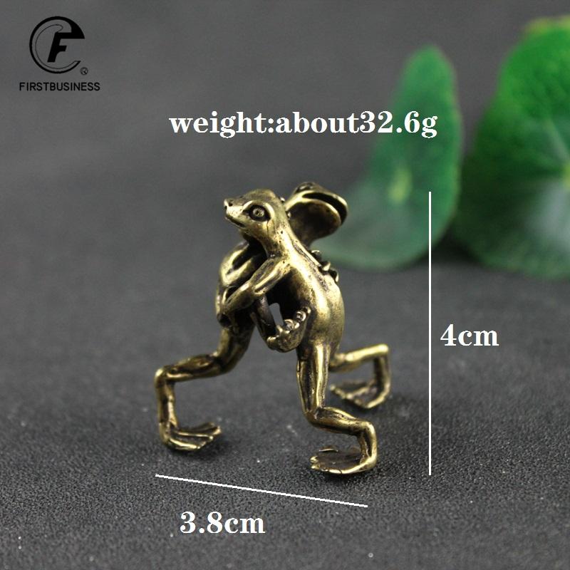 Antique Pure Copper Solid Frogs Wrestling Tea Pet Statue Brass Animal Table Ornament Accessories Home Decoration for Living Room