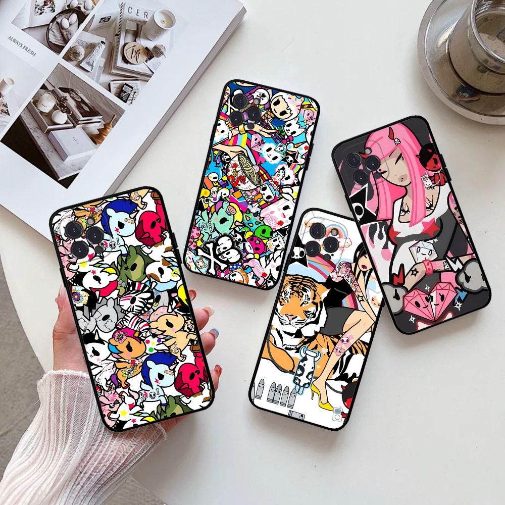 Japan T-tokidoki Colorful Phone Case For IPhone 16 15 14 13 12 Mini 11 Pro XS Max X XR SE 6 7 8 Plus Soft Silicone Cover