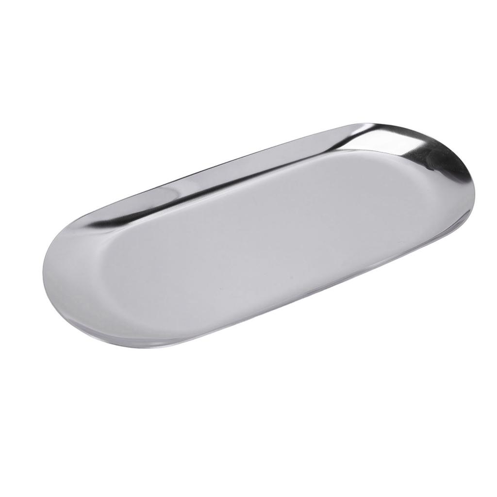 Oval Jewelry Tray Mirror Reflection Vacuum Plating Oval Decorative Tray Glossy Oval Nail Storage Tray for Jewelry