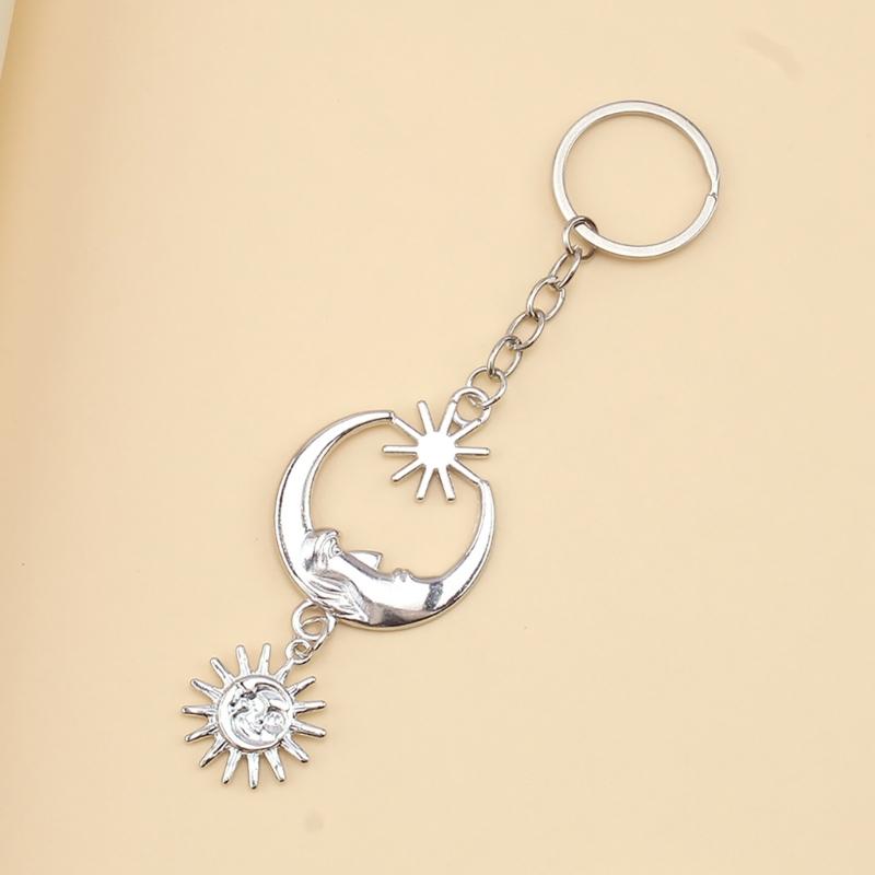 Delicate Sun/Moon Bag Charm Versatile Key Holder Decorative Accessory Trendy Bag Pendant Metal Material for Daily Party