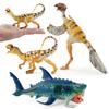 Simulation Mythical World Animal Model Toy Double Crown Dragon Monster Fish Chinese Bird Dragon Animal Ornament Collection