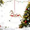 Yousheng Christmas Hanging Horse Figurines Iron Rocking Horse Ornament Eye-catching Christmas Tree Pendant Home Party Festival DIY Gift