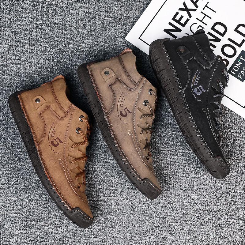 Men's Martin Boots New Microfiber Leather Boots Sports Trend Men's Shoes Large Size Handmade Men's Casual Shoes