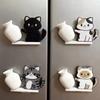 Magnetic Cat Whiskers Collection Ornaments Cartoon Cat Refrigerator Sticker  for Home Decoration