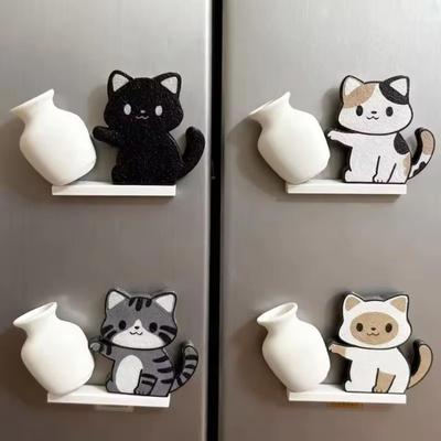 Acryl Katzen Schnurrhaare Kollektion Ornamente Magnetisch Cartoon Katze Haare Aufbewahrung Gedenkbox Katze Schiebende Vase Dekor