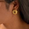 Knot Stud Earrings, Link Circle Geometri Chunky Earrings for Women, Gold Plated Knot Love Jewelry