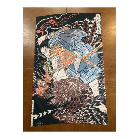 Ukiyo-e Tenugui Towel - Utagawa Kuniyoshi, Oki Jiro Hiroari - 100% Cotton, Made in Japan