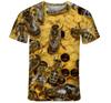 Funny Honey Bee Graphics T-Shirts Summer Fashion Short Sleeve Animal 3D Printed Loose Casual Harajuku Men's T-shirts