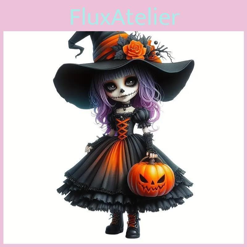 Halloween Car Acrylic Ornament Cute Witch Decor Auto Interior Tree Accessory