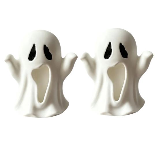Indoor Spooky Decorations 3D Printed Ghost Figurine, Small Statue, Halloween Decorative Figurines Cute Desktop Decoration for Party Tabletop