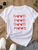 (Asian Size)  trend lovely flower style o-neck Women's Top T Clothing Print Short Sleeve T-shirts Fashion Female Casual Graphic Tee