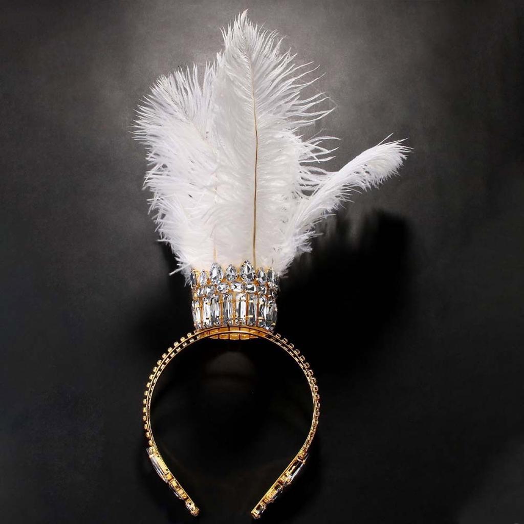 Fashionable Feathers and Diamonds Hairpieces Adjustable Fit Hair Decoration Accessory for Party and Wedding Supplies