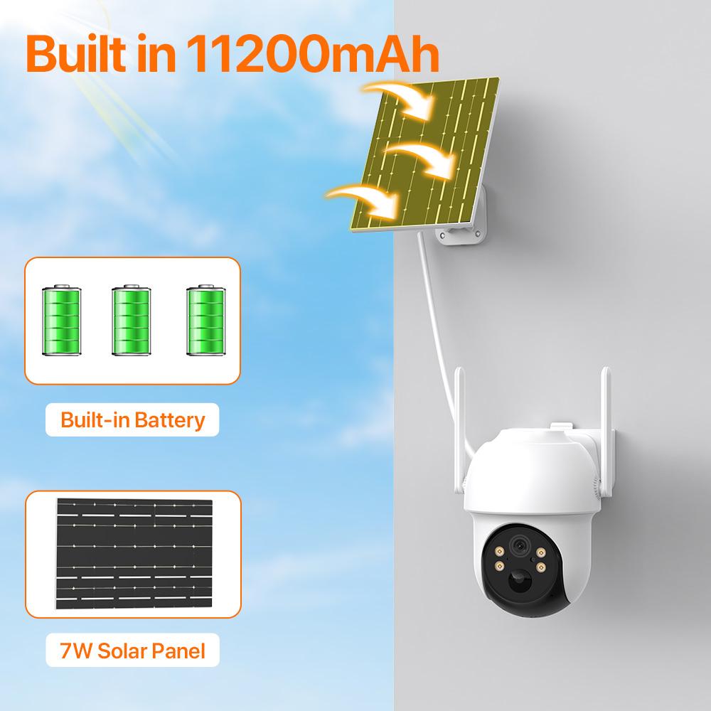 Outdoor 4G SIM Card Solar IP Wireless Built-in Battery Wifi Camera PIR Human Detect 4MP HD Video Surveillance iCSee