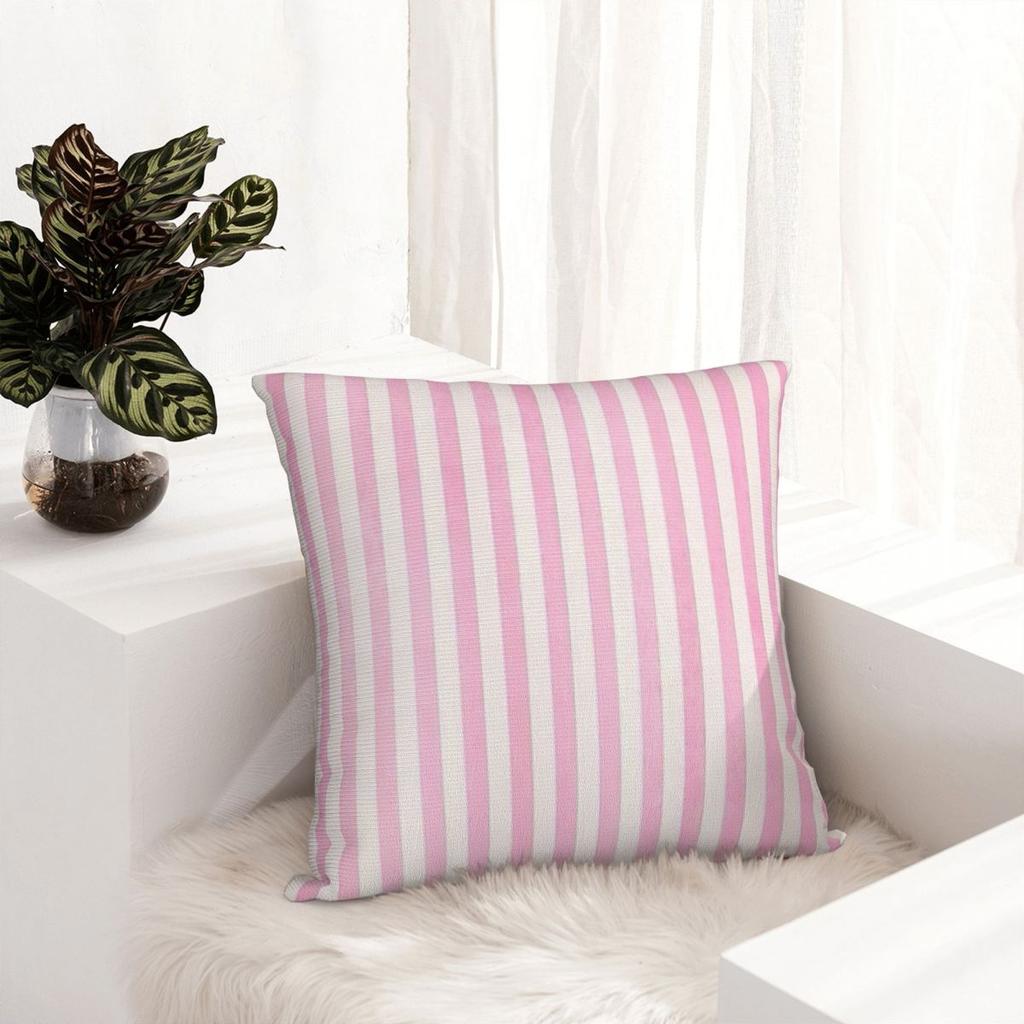 Pale Pink White Stripes Pillowcase Polyester Cushion Comfort Throw Pillow Sofa Cushions Used for Home Bedroom Living Room