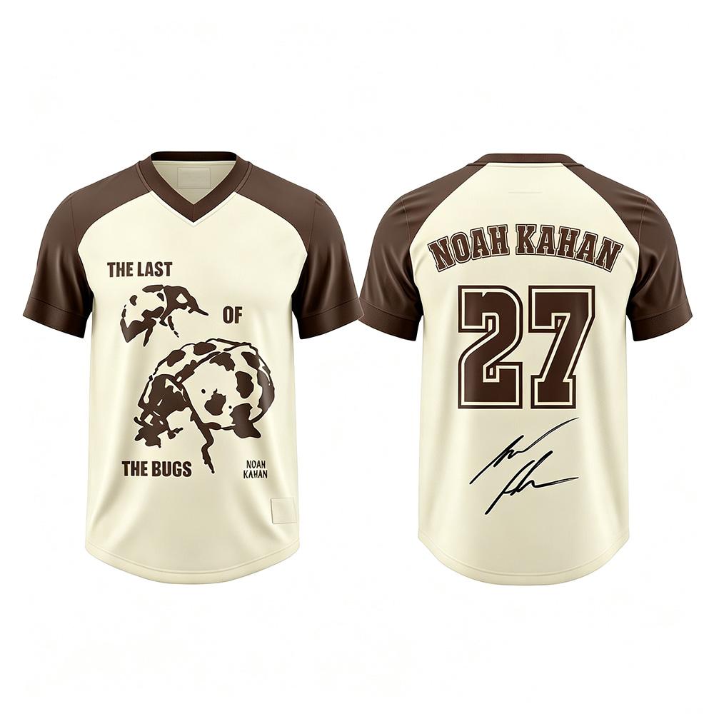 Noah Kahan The Last of The Bugs World Tour 2027 Football Jersey Unisex V‑Neck Short Sleeve Shirt Music Concert Fan Merch Y2K Top