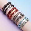 Bohemian Style Multi-layer PU Leather Bracelet Women's Leaf Magnet Buckle Jewelry Accessories