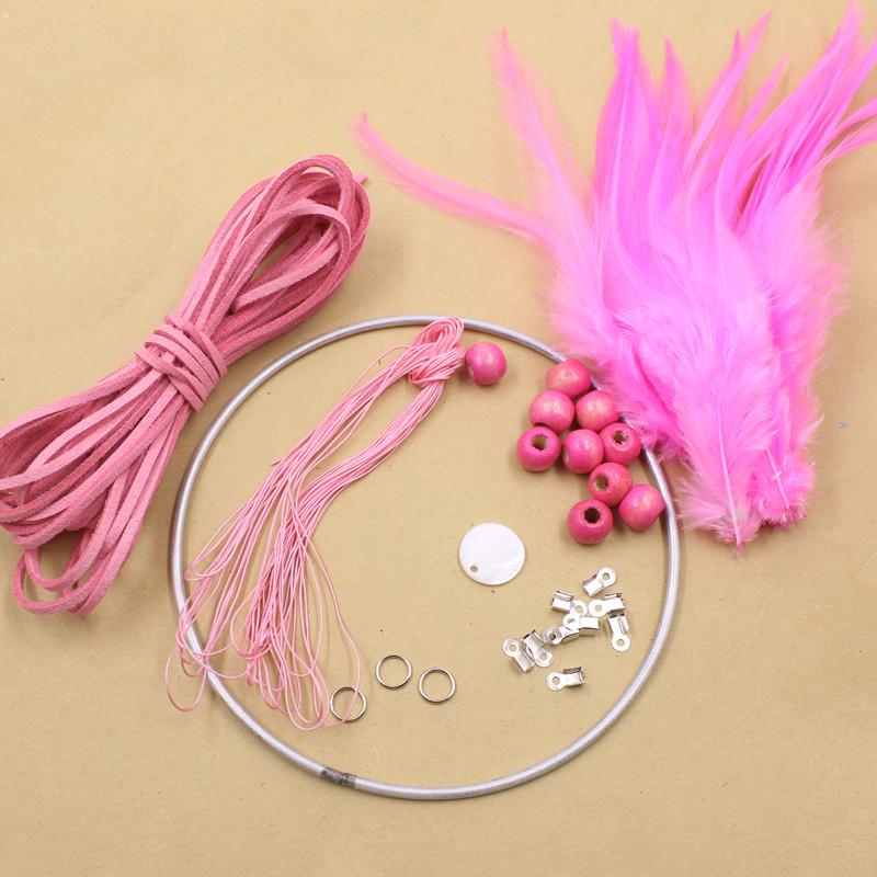 Colorful DIY Dream Catcher Kit Feather Decoration Wall Home nursery Decor Feather Set Crafts Dream Catcher DIY Material craft