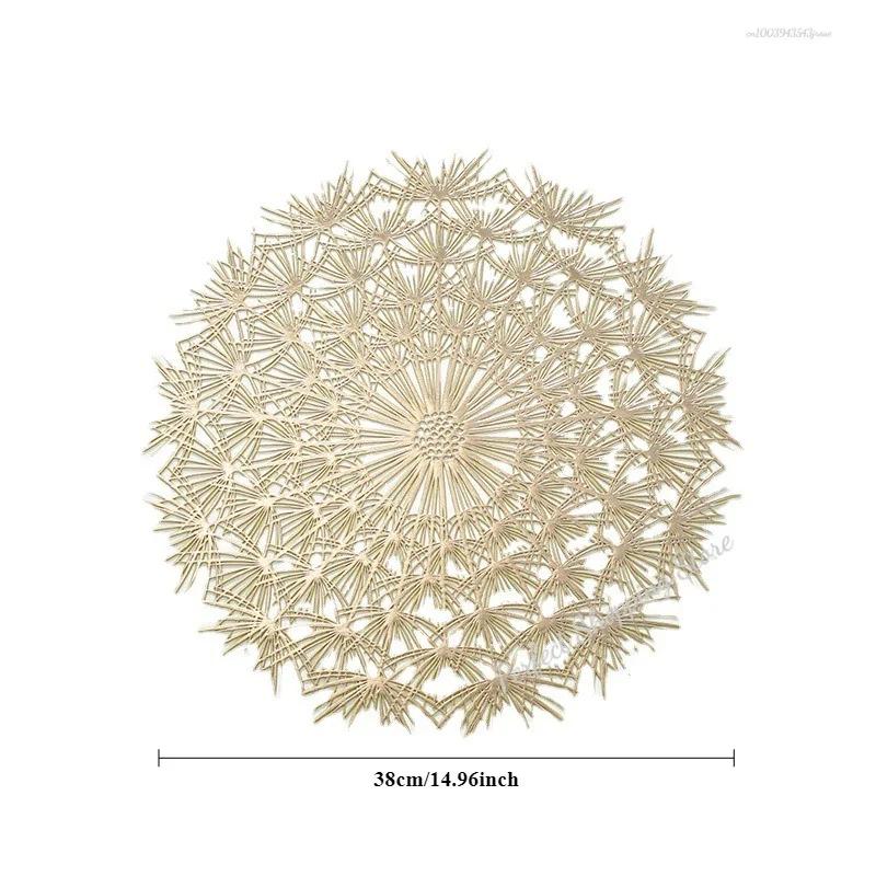 Set of 2 PVC Placemats Hollow Out Leaf Flower Table Mat for Dining Table Centerpiece Wedding Christmas Decor Place Mats Coasters