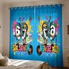 2 Panels 90g Brushed Fabric Curtains Hip Hop 67 SIX SEVEN Music Print Window Drapes for Bedroom Living Room