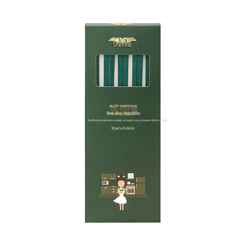 Shenmo Nordic Retro Alloy Chopsticks, 10-Pair Set