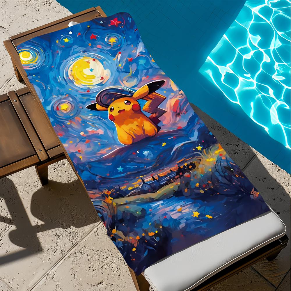 

Painting SRO Towel P-PokemonS-ES Sauna Gift PoolGym Beach Travel Shower Quick Dry Sports Oil Towels Camping Soft W30*H60(CM)