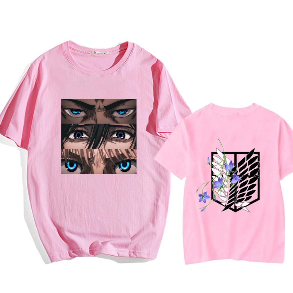 

Мужская футболка с круглым вырезом из 100% хлопка Атака титанов Эрен Йегер Глаз Атакующий Титан короткий рукав рукав в тренде 4XL