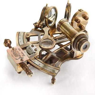 HANDICRAFT ROYAL Handcrafted Marine Navigation Brass Sextant | Sailboat Decor, Antique Brass