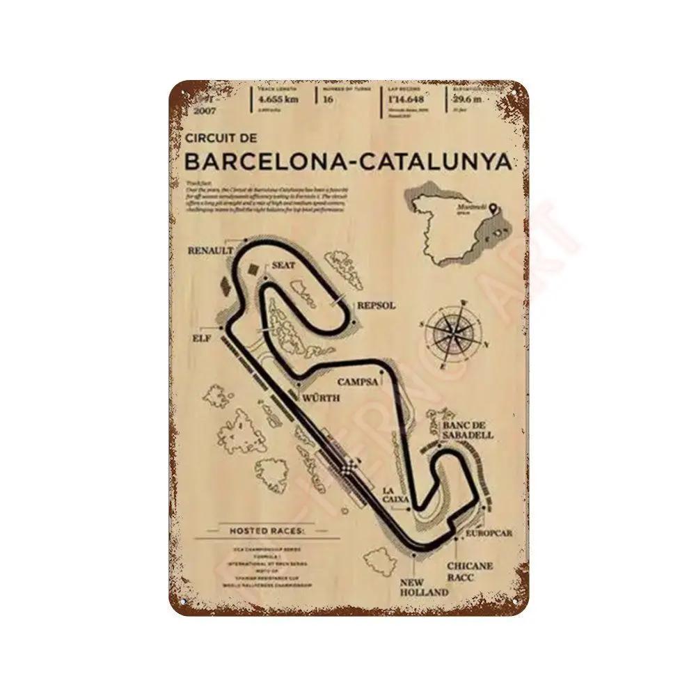 

Винтажный постер гоночного болида Формулы-1, металлическая жестяная табличка, эстетика гонок, трасса Гран-при Монако, настенное искусство, декор для дома и комнаты 20x30cm