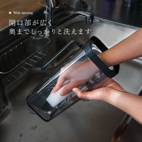 Asvel Barley Tea Pot, One-Push, Bio SP-200, Square, 2.1L, Black, Stylish